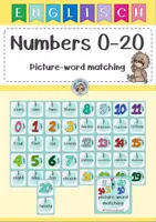 Vorschau - Fördermaterial/Inklusion - picture-word matching numbers 0-20 - Bild-Wort-Zuordnung - Deckblatt