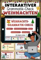 Vorschau - Stationenlernen - Interaktiver Weihnachts-Grammatik-Check - DaZ / Deutsch - Deckblatt