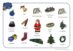 anteprima - Esercizi - Christmas in Devon - PICTURE DICTIONARY WORDMATS - Pagina 1
