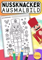 Vorschau - Mal- und Bastelvorlagen - Kostenloses Ausmalbild Nussknacker – Weihnachtsmalvorlage zum Ausdrucken - Deckblatt