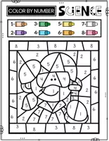 Vorschau - Arbeitsblätter - SCIENCE Color By Number Worksheets | Numbers & Vocabulary Practice - Seite 3