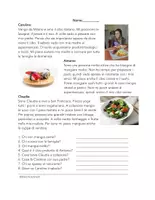 Vorschau - Text - Il cibo lettura: Das Essen / Text in Italianisch - Deckblatt
