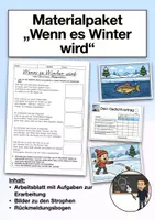 Vorschau - Arbeitsblätter - Materialpaket "Wenn es Winter wird" (Gedicht) - Deckblatt