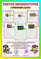 Vista previa - Hojas de trabajo - CURIOSIDADES DE LOS ANIMALES (TEXTOS INFORMATIVOS) - Portada