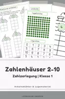 Vorschau - Arbeitsblätter - Zahlenhäuser 2-10: Zahlzerlegung - Arbeitsblätter + Legematerial - Deckblatt
