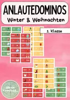 Vorschau - Stationenlernen - Anlautdominos Winter und Weihnachten - Deckblatt