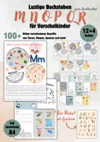 Vorschau - Arbeitsblätter - Vorschul-Arbeitsblätter Lustige Buchstaben M-R, Kindergarten Bildungsaktivitäten - Deckblatt