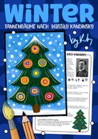 Vorschau - Arbeitsblätter - Bunter Tannenbaum nach Kandinsky - Kunstprojekt für Weihnachten - Deckblatt