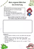 Vorschau - Arbeitsblätter - Mein eigenes Märchen - Eine Einleitung schreiben - Deckblatt