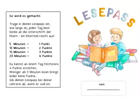 Vorschau - Arbeitsblätter - Lesepass Junge und Mädchen - Seite 1