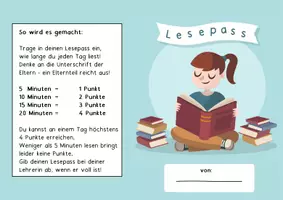 Vorschau - Arbeitsblätter - Lesepass Türkis - Seite 1