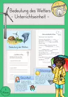Vorschau - Stundenentwürfe - Wetter Bedeutung Einfluss Unterrichtseinheit - Deckblatt