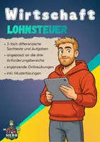 Vorschau - Arbeitsblätter - Lohnsteuer – Arbeitsblatt & Tafel-Dashboard WiPo Klasse 9-10 differenziert - Deckblatt