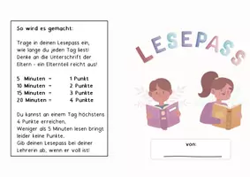 Vorschau - Arbeitsblätter - Lesepass floral - Seite 1