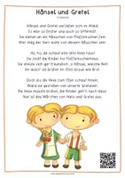 Vorschau - Anderer Materialtyp - Hänsel und Gretel Liedtext (Diff. Kopiervorlagen) - Seite 1