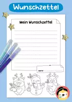 Vorschau - Mal- und Bastelvorlagen - Mein Wunschzettel - Deckblatt
