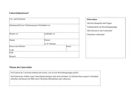 Vorschau - Stundenentwürfe - Stellenanzeige auswerten & Lebenslauf schreiben (Unterrichtsentwurf) - Seite 1