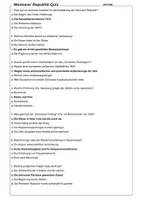 Vorschau - Quiz - Kurzes Grundlagenquiz: Weimarer Republik + Lösungen - Seite 1