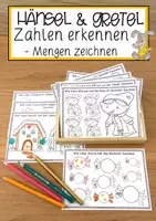 Vorschau - Anderer Materialtyp - Hänsel und Gretel Zahlen erkennen – Mengen zeichnen - Deckblatt