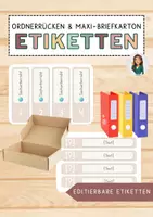 Vorschau - Anderer Materialtyp - Organisation: Maxibriefkartons: Paket- und Ordneretiketten mit editierbarer Datei: - Deckblatt