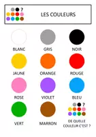 Aperçu - Jeux - FRANÇAIS A1 Vocabulaire - Les couleurs - Page de couverture