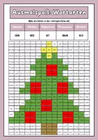 Vorschau - Arbeitsblätter - Wortarten ausmalen: Weihnachten Ausmalbild - Seite 1