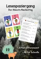 Vorschau - Arbeitsblätter - Lesespaziergang "Der Advents-Nachmittag" - Deckblatt