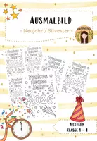 Vorschau - Mal- und Bastelvorlagen - FREEBIE: Ausmalbild Silvester / Neujahr 2026 - Deckblatt