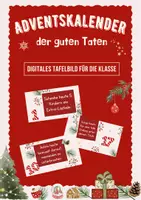 Vorschau - Spiele - Adventskalender gute Taten Gemeinschaft digitale Tafel digitales Tafelbild - Deckblatt