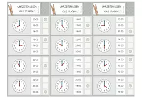 Vorschau - Spiele - Uhrzeiten lesen, 24x4 Klammerkarten, Klasse 1-2, differenziert - Seite 2