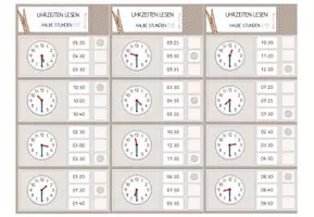 Vorschau - Spiele - Uhrzeiten lesen, 24x4 Klammerkarten, Klasse 1-2, differenziert - Seite 3
