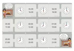 Vorschau - Stationenlernen - Uhrzeiten lesen, 9x Dominos, Klasse 1-2, differenziert! - Seite 3