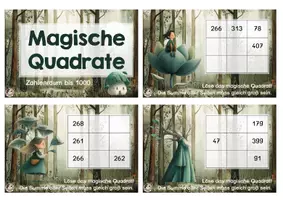Vorschau - Aufgabenkarten - Magische Quadrate im Zahlenraum bis 1000 - Kartei für die Freiarbeit - Seite 2