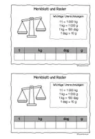Vorschau - Merkblätter - Freebie: Raster und Merkblatt zu den Gewichtsmaßen im Zahlenraum 1000 - Seite 2