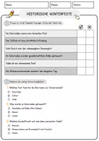 Vorschau - Arbeitsblätter - Historische Winterfeste Weihnachten und Winter Lesetext mit Richtig Falsch Multiple Choice und Offenen Fragen - Seite 2