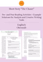 Vorschau - Arbeitsblätter - Short Story "The Chaser": Reading Activities, Analysis + Creative Writing (example solutions) - Deckblatt