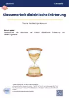 Vorschau - Klassenarbeiten - Klassenarbeit zur dialektischen Erörterung - Deckblatt