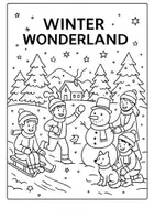 Vorschau - Mal- und Bastelvorlagen - Winter Wonderland - Ausmalbild - Deckblatt