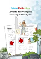 Vorschau - Arbeitsblätter - bunte Arbeitsblätter zu Pythagoras, Höhen- & Kathetensatz - Seite 1