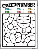 Vorschau - Arbeitsblätter - KWANZAA Color By Number Worksheets | Numbers 1-10 Practice - Seite 2