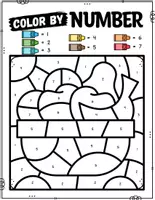 Vorschau - Arbeitsblätter - KWANZAA Color By Number Worksheets | Numbers 1-10 Practice - Seite 3