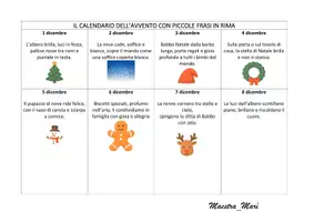 anteprima - Materiale di supporto/inclusione - calendario dell'avvento con piccole frasi in rima - Pagina 1