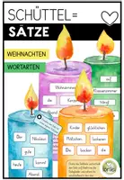 Vorschau - Arbeitsblätter - Weihnachtliche Schüttelsätze – Wortarten & Fragesätze - Deckblatt