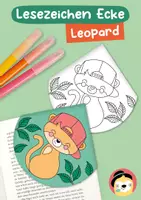 Vorschau - Mal- und Bastelvorlagen - Lesezeichen Ecke – Leopard - Deckblatt