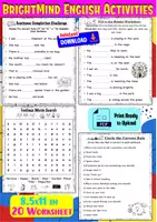 Aperçu - Feuilles d'exercices - Bright Mind English Activities - Page de couverture