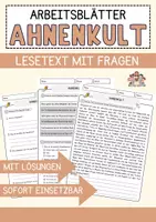 Vorschau - Arbeitsblätter - Ahnenkult Religion Arbeitsblätter mit Fragen + Lösungen Lesetext - Deckblatt
