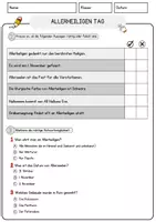 Vorschau - Arbeitsblätter - Allerheiligen Tag Religion Arbeitsblätter mit Fragen + Lösungen Lesetext - Seite 2