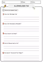 Vorschau - Arbeitsblätter - Allerheiligen Tag Religion Arbeitsblätter mit Fragen + Lösungen Lesetext - Seite 3