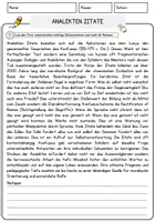 Vorschau - Arbeitsblätter - Analekten Zitate Religion Arbeitsblätter mit Fragen + Lösungen Lesetext - Seite 1