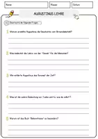 Vorschau - Arbeitsblätter - Augustinus Lehre Religion Arbeitsblätter mit Fragen + Lösungen Lesetext - Seite 3